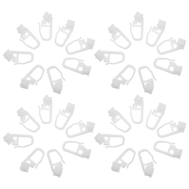 50pcs Curtain Track Glider Hooks Plastic Rail Wheel Pulley System Silent Sliding Replacement Parts For Drapery Shower Bathroom Home Decor