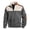 Gray, variant on Men's Half-Zip Faux-Suede Color-Block Top, Raglan Cut, Loose Silky Fabric for Road Trips Gray L