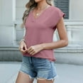 thumbnail image 6 of Delayuji Summer Tops for Women Loose Bat Sleeve Tee Shirt Short Sleeve Blouse Casual Shirts V Neck Tunic Tops Gold Xl Ice-Creased Wrinkled Silk Short Sleeve Shirts for Women, 6 of 9