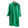 thumbnail image 7 of Sngxgn Women's Ruched Bodycon Dress Long Sleeve Front Drape Crew Neck Midi Dress(Green,XL), 7 of 7