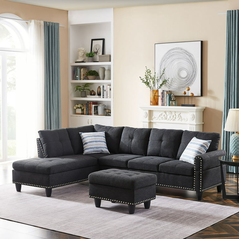 CoSoTower Modern Sectional Sofa Set With Chaise Lounge And Storage