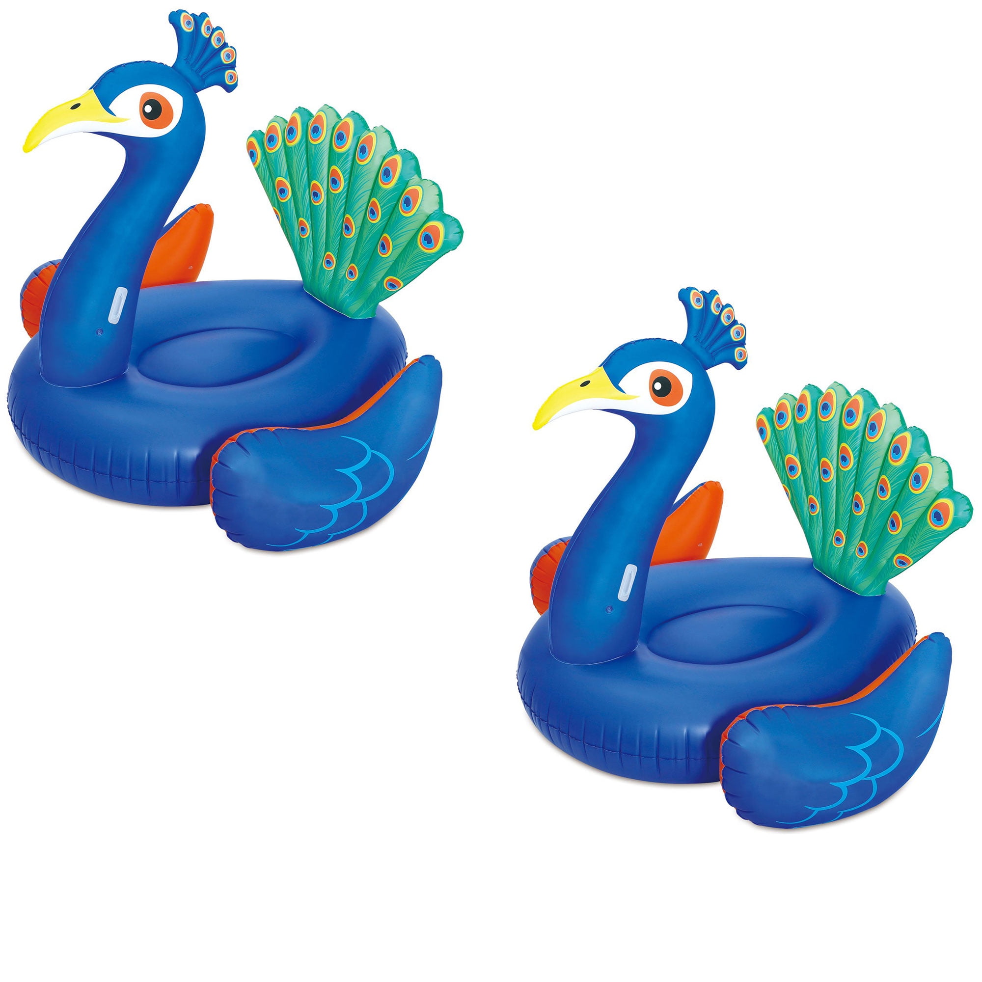 Summer Waves Giant Peacock Inflatable Swimming Pool Float Raft Lounger (2 Pack) - Walmart.com