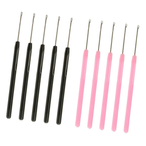 10 Pieces Pulling Hook Tools For Bun extension Hair Bun extension Tool Loop Hook Pulling for Women Straight Fine Curly Hair