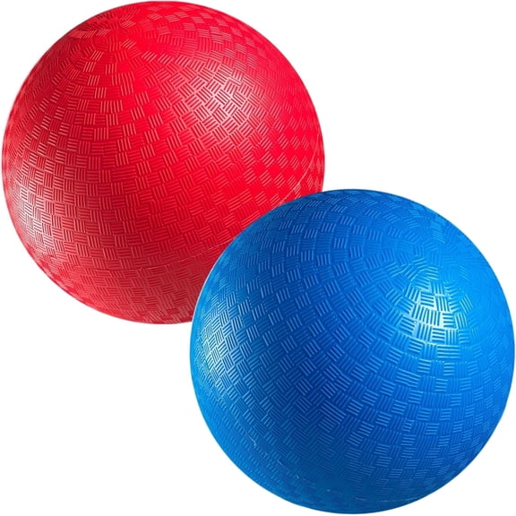 7 Inch Red & Blue Dodgeball Set - (2-Pack) with Pump - Kickball Playground Balls for Kids - Indoor & Outdoor Gym Sports Balls for Dodgeball, Four Square, PE, Recess & Backyard Games