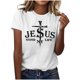 thumbnail image 1 of Mujeres Manga Corta de Verano Tops Pascua Impresa Cuello Redondo, Blusa de Moda Casual para la Primavera, 1 of 4