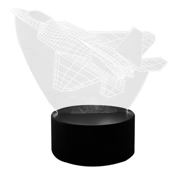 ZMKIAG Warplane Night Lights, Planar Kids Airplane Night Light, Bedside Fighter Toy Lamp with 7 Colors Changing for Bedroom, Child Room, Living Room, Shop, Cafe, Restaurant