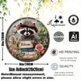 thumbnail image 2 of HELLOYOUNG Rustic Welcome Sign Vintage Metal Wall Art 8x8 Inch, Raccoon Floral Round Aluminum Sign for Home Kitchen Office Decor, Farmhouse Outdoor Indoor Hanging Decor, 2 of 2