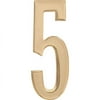 Hillman Group 848963 4 in. Distinctions Decorative Self-Adhesive Gold Domed House Number 5 - 3 Piece