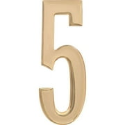 Hillman Group 848963 4 in. Distinctions Decorative Self-Adhesive Gold Domed House Number 5 - 3 Piece