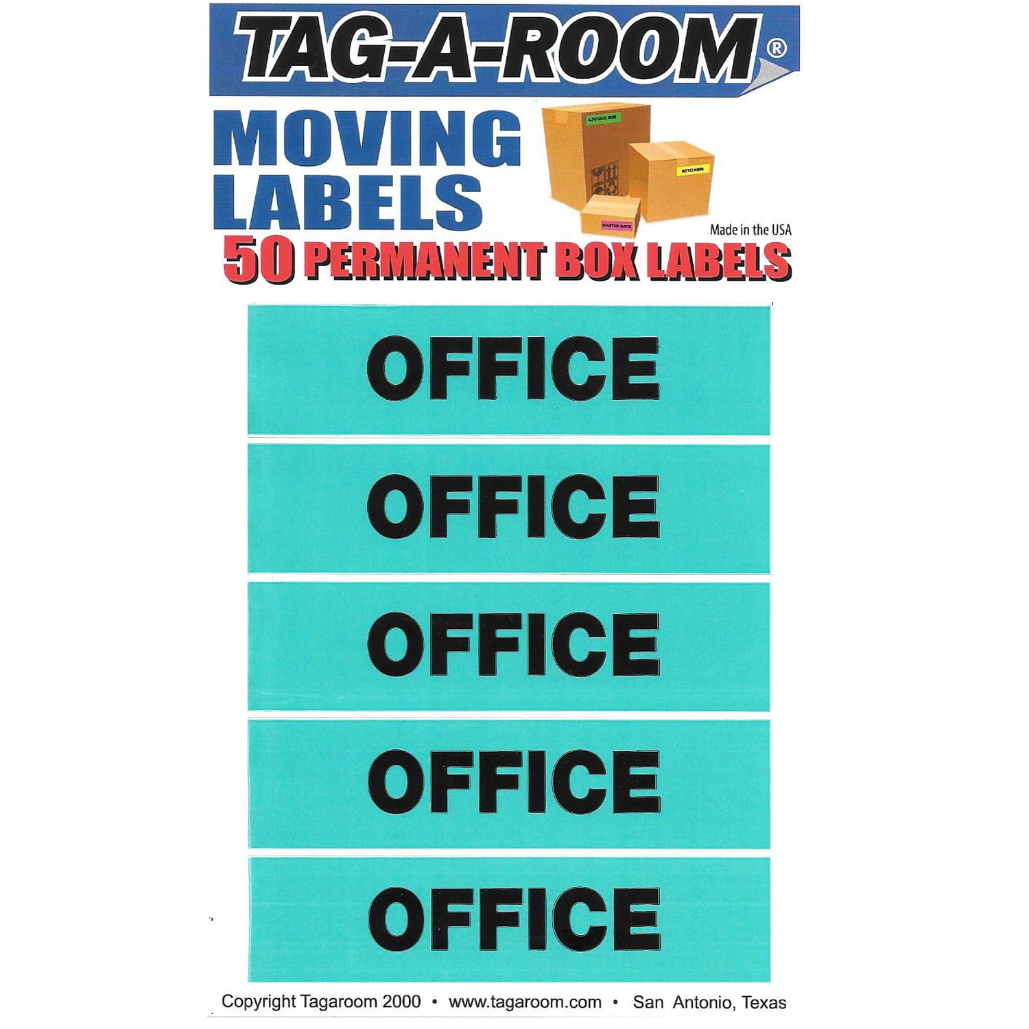 TagARoom Moving Labels "Office" 1" x 4" Permanent Adhesive Box