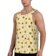 thumbnail image 2 of Easygdp Sunflowers Bee Men's Tank Top, Sleeveless Muscle T Shirts, Breathable, Quick-Dry, Loose for Gym, Running, Fitness - 4X-Large, 2 of 9