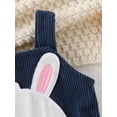thumbnail image 5 of Infant Baby Girls Summer Casual Romper Sleeveless Cartoon Bunny Carrot Embroidery Romper Overall, 5 of 9