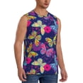 thumbnail image 2 of Bingfone Paint Butterflies Pattern Men's Tank Tops Workout Sleeveless Tee Shirts Running Beach Tanks for Men-X-Large, 2 of 7