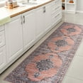 thumbnail image 4 of JONATHAN Y WASHABLE 2 x 8 Runner Rug, Wincer Chenille Cottage Medallion - Orange/Gray, WSH202B-28, 4 of 9
