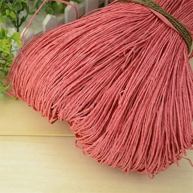 600 Meter 500g Summer Raffia Yarn Crochet Natural Straw Threads Handcrafts For DIY Knitting Hat Handbag Basket Rattan Material