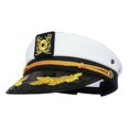 thumbnail image 2 of Captain Yacht Sailor Hat Adjustable Hat Flat Top Visor - White - 1 Piece, 2 of 5
