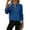 Blue, variant on Sweaters for Women Solid Color Ribbed Zip Zipper Crewneck Jumpers Winter Ladies Sweater Warm Long Sleeve Red M