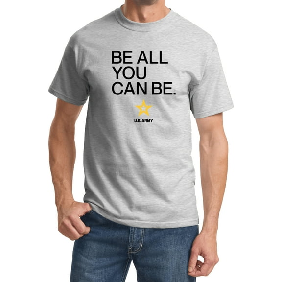 US Army Be All You Can Be Black Print T-shirt, Small Ash