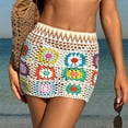 thumbnail image 5 of WREESH Women's Crochet Cover-Up Skirt & Sarong - Boho Swimsuit Wrap Beach Shorts Bathing Suit Linen Wrap Skirt White, 5 of 5