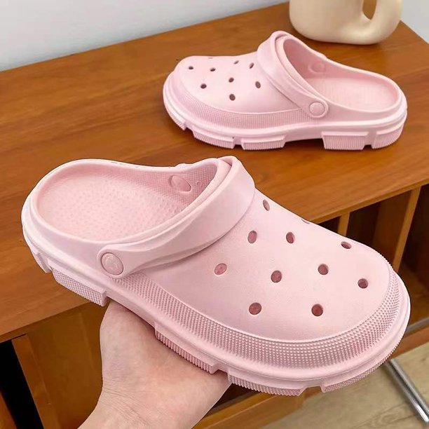 Zapatos Baotou de suela gruesa para hombre y mujer, sandalias antideslizantes con agujeros para la playa, a la moda, novedad de 2022 Qiuyongming unisex