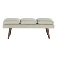 thumbnail image 3 of Amanda 54" Mid-Century Bench in Linen White Fabric, 3 of 9