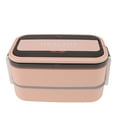 thumbnail image 2 of CHICIRIS Lunch Box, Lunchbox, Bento Boxes, Double Layer, 1400ml With Cutlery, Stainless Steel, With Cutlery, Portable Bento Box For Work, School, Office, 2 of 8