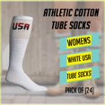 thumbnail image 6 of Yacht & Smith Men's & Women's Wholesale Bulk Cotton Tube Socks, Referee Style, by SOCKS'NBULK (24 Pairs White USA, Womens 9-11 (Shoe size 5-10)), 6 of 7