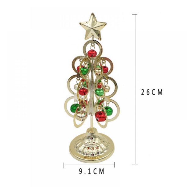 EleaEleanor Christmas Gold Ornament Display Tree Stand, Wrought Iron