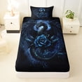 thumbnail image 3 of Feelyou Gothic Lightning Dragon Twin Sheet Sets for Boys, Blue Rose Floral Animal Bedding, 3-Piece, 3 of 5