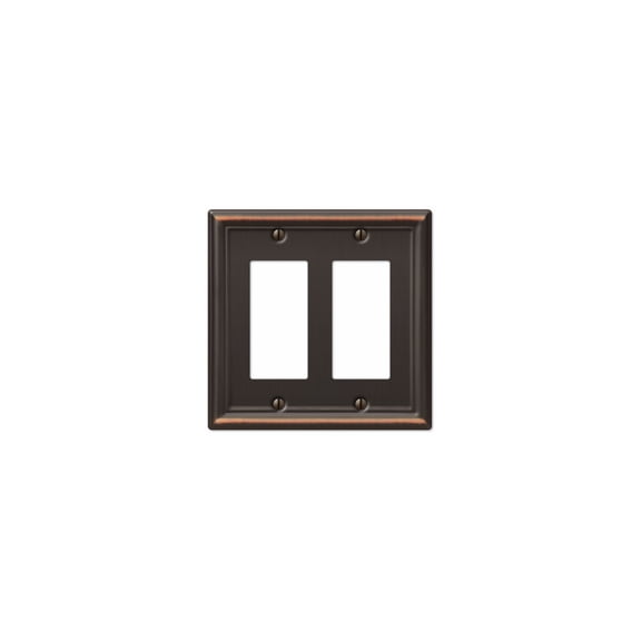 Amerelle 149RRDB Chelsea Wallplate, 2 Rocker GFCI, Steel, Aged Bronze, 1-Pack
