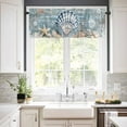 thumbnail image 3 of Teal Coastal Shell Kitchen Valances for Windows 54x18 Inch Kitchen Curtains Valances Rod Pocket Summer Nautical Ocean Starfish Coral Bathroom Window Valances for Window Treatment Decor, 3 of 6