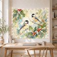thumbnail image 5 of Nature Capped Chickadees with Perched Snow Dusted Branches, Mystical Fantasy for Space Lovers, Galaxy Room Decor, Christmas Gift, Tapestry Wall Hanging for Bedroom and Dorm, 5 of 7