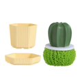 thumbnail image 4 of Cepillo para fregar platos,Cepillo de limpieza de cocina de cactus Cepillo para fregar platos,Cepillo para platos Cepillo para ollas Herramienta de limpieza extraíble,Cepillo para lavar platos, 4 of 8