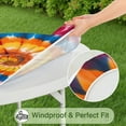 thumbnail image 5 of Colorful Rainbow Tie Dye Spiral Pattern Round Fitted Tablecloth with Elastic Edge,Dining Table Cover Waterproof,Outdoor Round Tablecloth for Camping,Dining,Indoor and Outdoor, 5 of 7