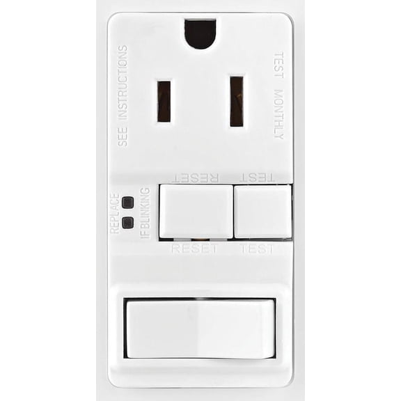 Cooper Wiring TRSGFS15WML Switch/GFCI Receptacle, 125 Volts, 15 AMp