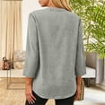 thumbnail image 7 of LWITHSZG 3/4 Length Sleeve Womens Tops Trendy V&nbsp;Neck Work Blouses Comfy Loose Basic Tees Spring Summer Pocket Tee Shirts, 7 of 7