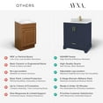 thumbnail image 4 of Ayna Decors Maya 60 in Charcoal Grey Double Sink Bathroom Vanity Set with White Quartz Countertop | 4 Soft Closing Doors | 6 Full Extention Soft Close Drawer | Black Hardware, 4 of 6