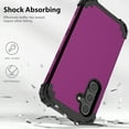 thumbnail image 4 of Dteck Case for Samsung Galaxy S24 FE,Three Layer Heavy Duty Shockproof Hybrid Hard Plastic Bumper Soft Silicone Rubber Drop Protective Cover Case for Galaxy S24 FE,Purple, 4 of 5