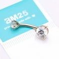 thumbnail image 4 of 14 Karat Gold Brilliant Sparkle Double Prong Belly Button Ring, 4 of 5