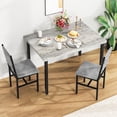 thumbnail image 3 of LinkRomat Dining Table Set for 2, Small Kitchen Table with Upholstered Chairs, Industrial Dining Set for Apartment Breakfast Nook, Gray, 3 of 9