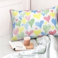 thumbnail image 6 of Kll Hand Drawn Colored Hearts Pillow Covers Envelope Closure,Super Soft And Cozy Fuzzy Fleece Pillow Case Cover 20"X30", 6 of 9