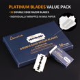 thumbnail image 4 of Gearhub 50 Unités Lames de Rasoir de Sûreté Platine Double Tranchant Acier Inoxydable Suédois 13C26 pour Rasage Humide Hommes Femmes Barbier Bikini Aisselle Cheveux, 4 of 6