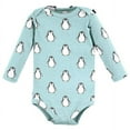 thumbnail image 4 of Hudson Baby Cotton Long-Sleeve Bodysuits, Chill Out Penguin, 3-6 Months, 4 of 7