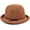 Brown, variant on Women's Linen Cloche Hat with Leather Band Bow Tie Adjustable Bucket Hat