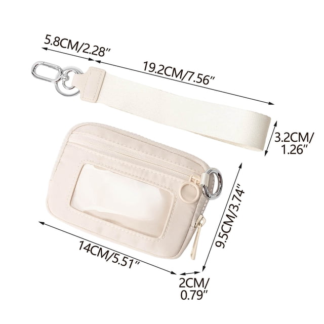 Waterproof Wristlet Pouch With Clear ID Card Slot And Adjustable Wrist Strap For Travel Or Daily Use