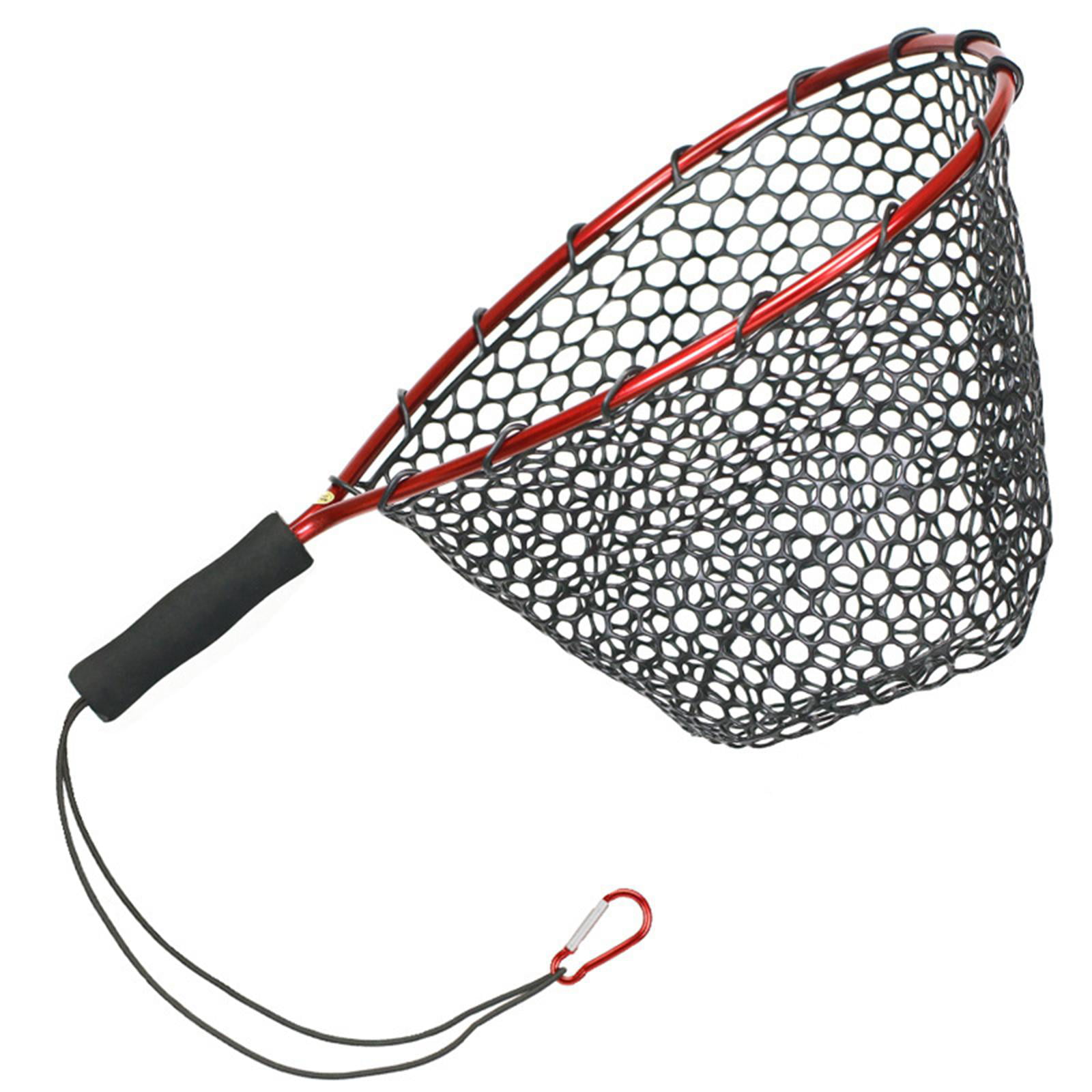 Fishing Landing Net No Folding Salmon Net Pole Handle Not Retractable Handle  Fish Sea Fishing Hand Net for Fishing red 