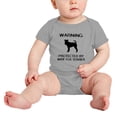 thumbnail image 2 of Warning: Protected by A Wire Fox Terrier Dog Funny Baby Rompers Infant Clothes (Gray,12-18 Months), 2 of 5