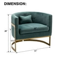 thumbnail image 2 of Apeaka Velvet Barrel Accent Chair, Lake Blue, 24.41" x 24.41" x 31", 2 of 6