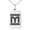 Silver, variant on Stainless Steel Letter M Initial Empire Monogram Engraved Small Rectangle Dog Tag Charm Pendant Necklace