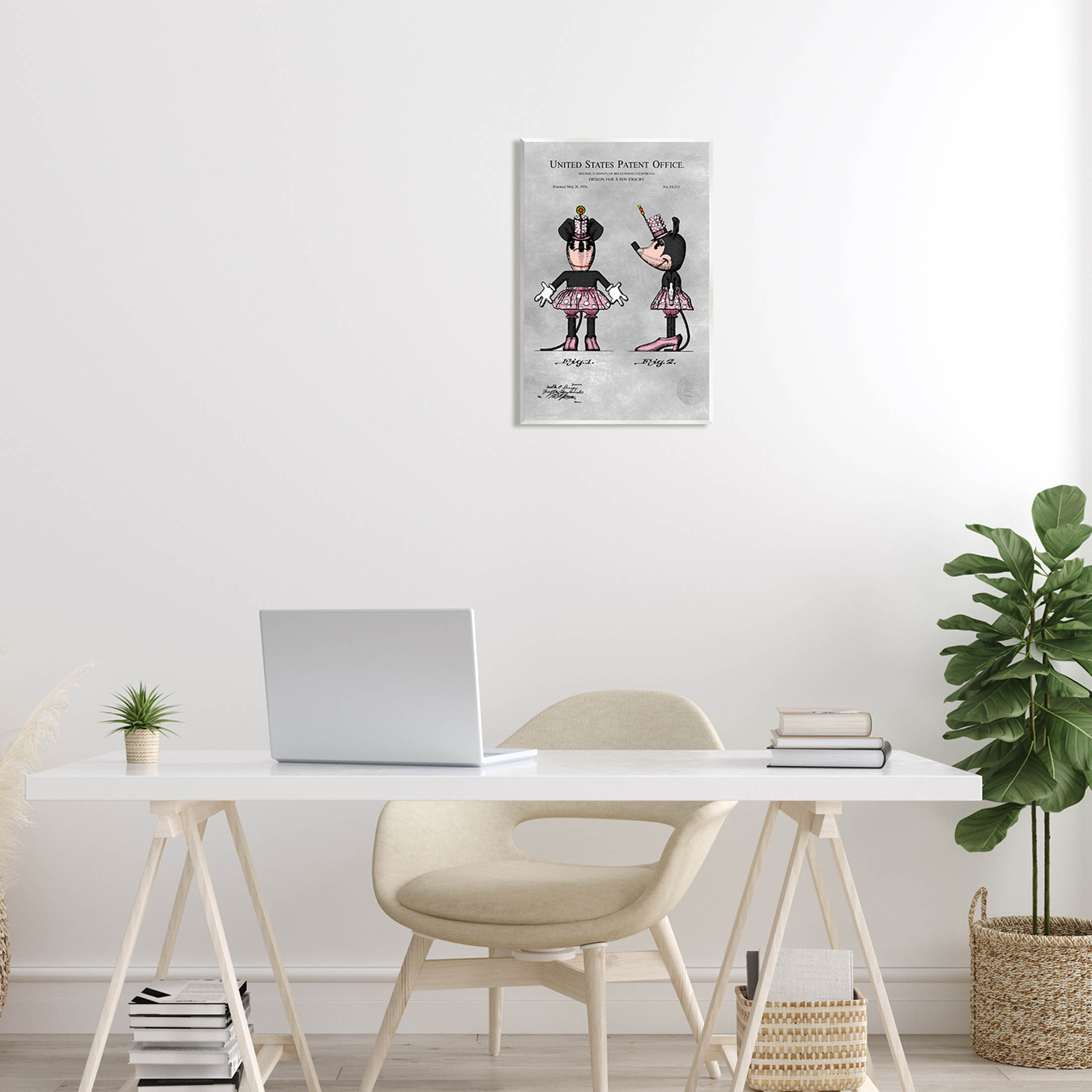 Stupell Industries Vintage Pink Mouse Diagram Graphic Art Unframed Art Print Wall Art, Design by Karl Hronek